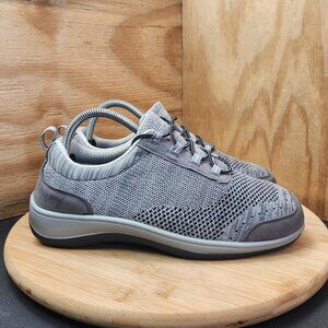 Orthofeet Palma Womens Gray Stretch Knit Comfort Sneakers Size 8 (2E) Wide
